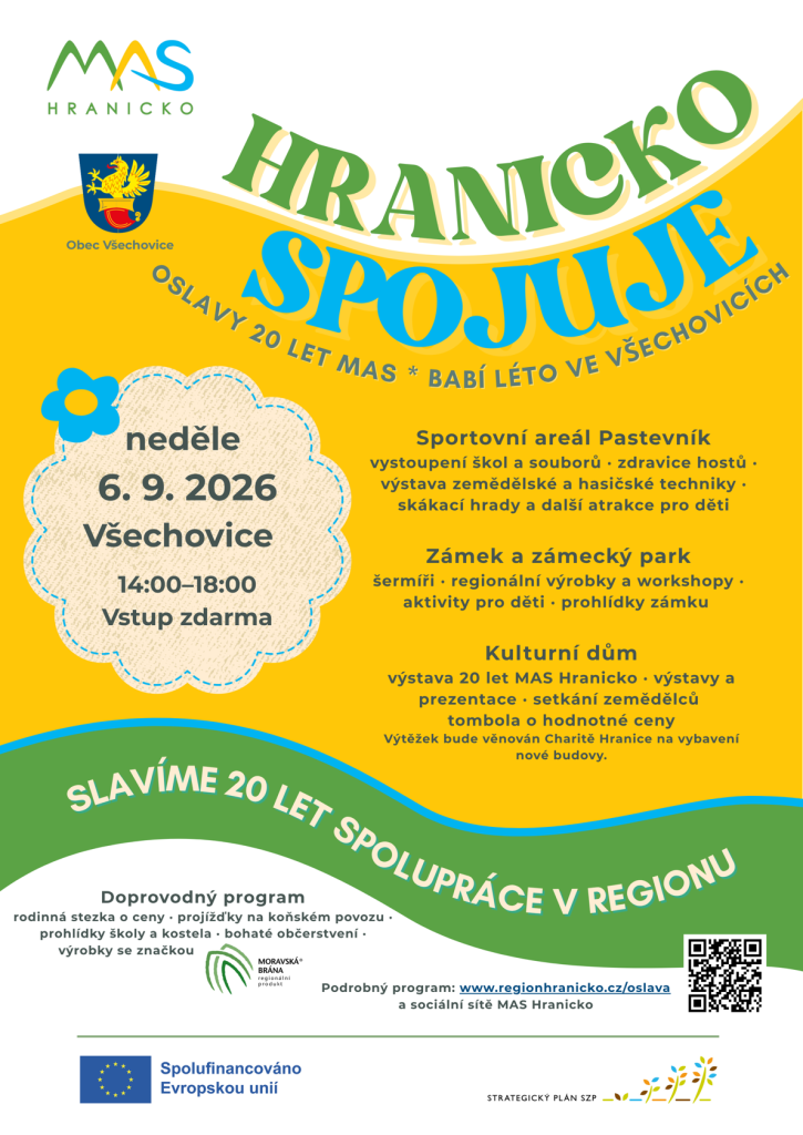 Pozvánka na oslavy 20. let MAS Hranicko